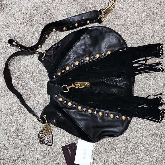 Gucci Handbags - Gucci fringe hobo black bag
